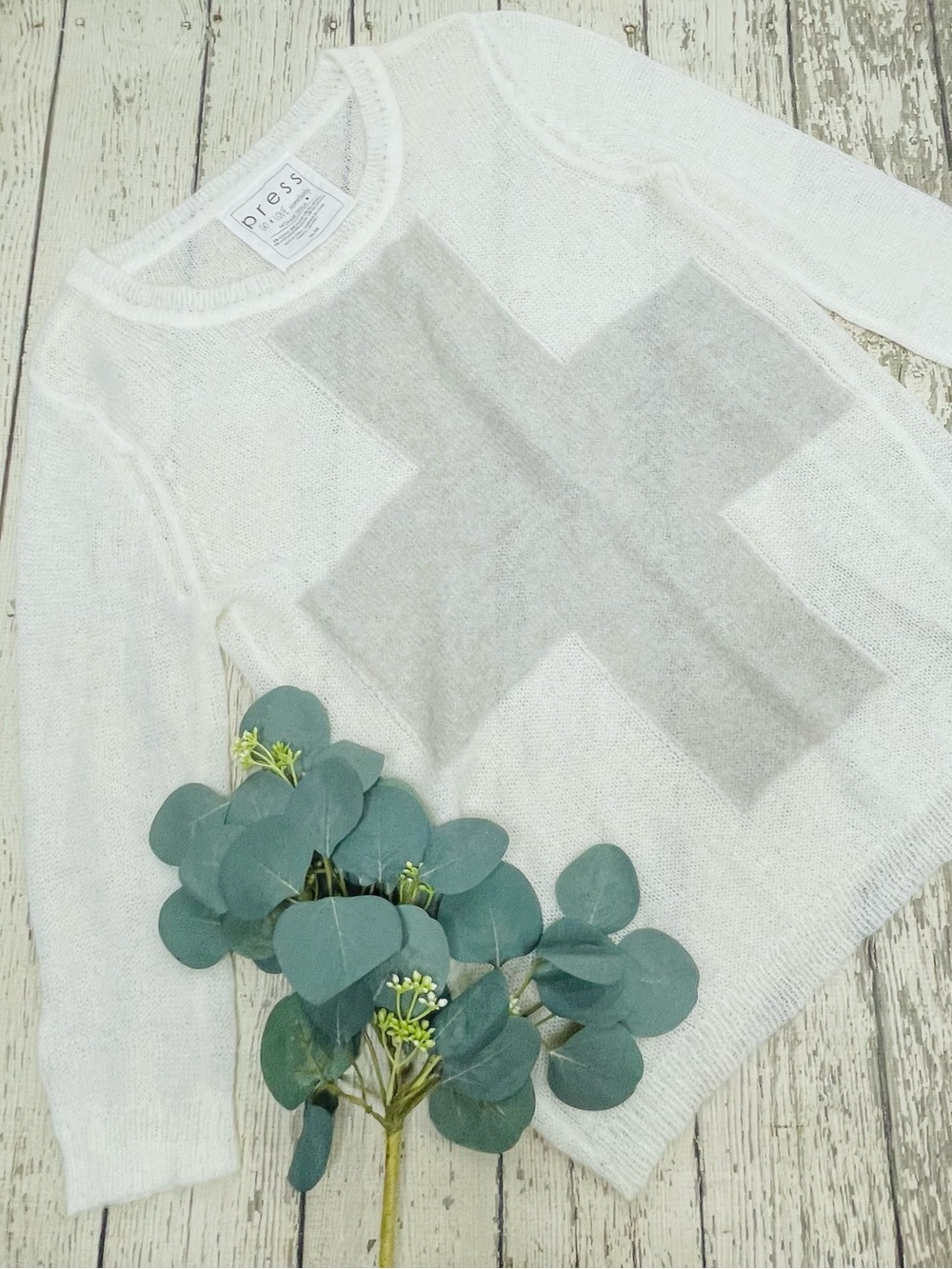 Press Mohair Tissue Plus Sign Sweater